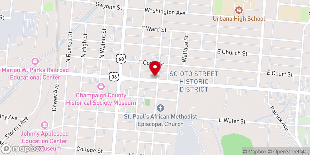 Map showing location of Episcopal Church of Epiphany