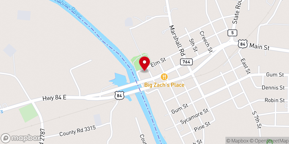 Map showing location of Desoto Parish Sheriff Department - West Substation