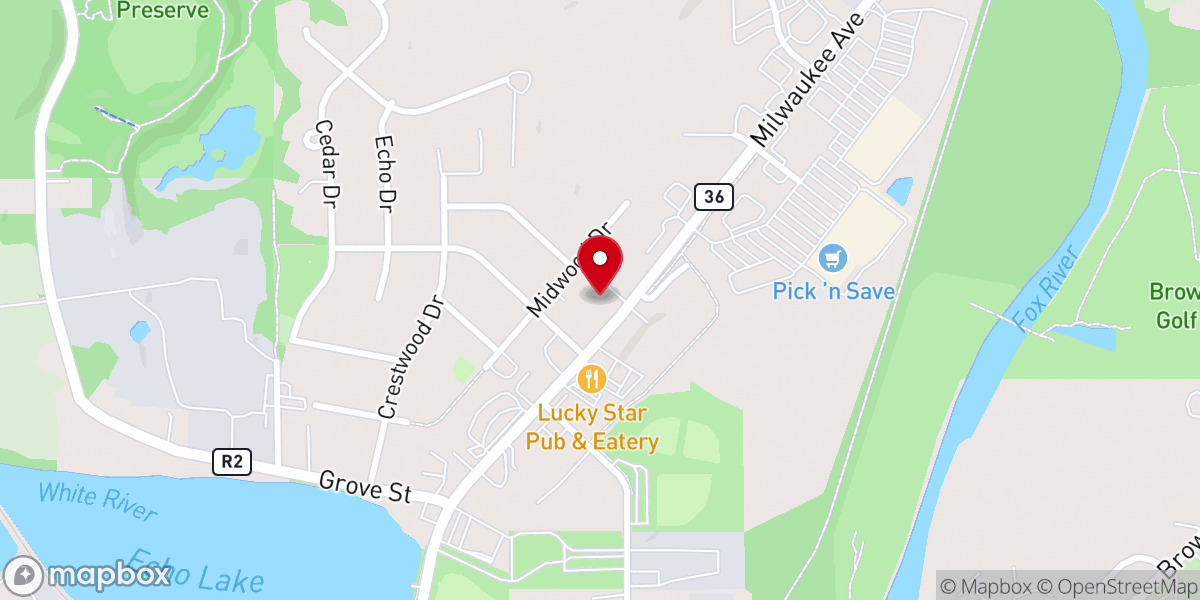 Map showing location of Burlington Apostolic Church (A United Pentecostal Church Located at 925C Milwaukee Ave, Burlington WI)