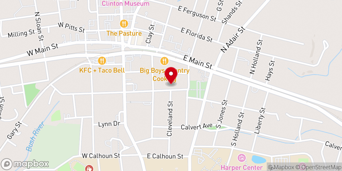 Map showing location of MT Olive AME Church