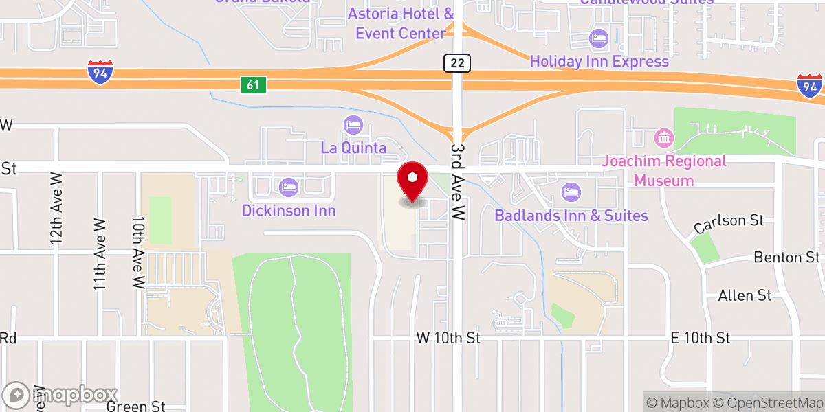 Map showing location of T-Rex Plaza
