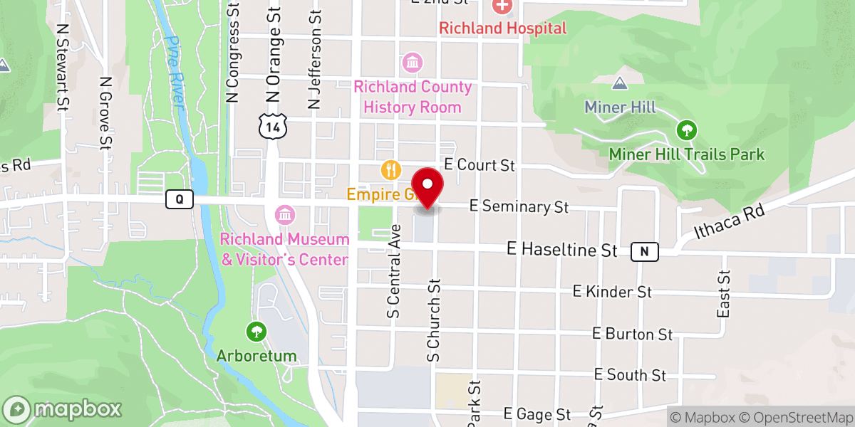 Map showing location of Krause Monument