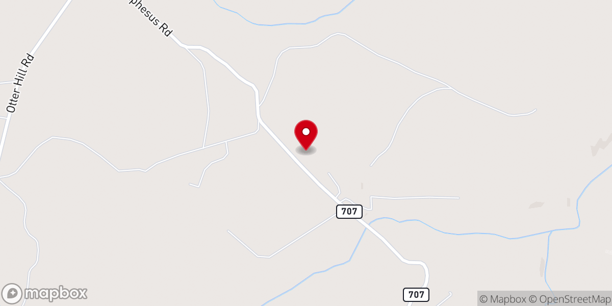 Map showing location of Bold Branch Church