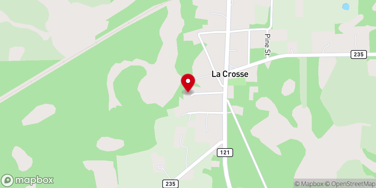 Map showing location of La Crosse Baptist Church