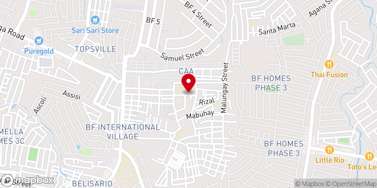 Map showing location of Teachers compound baptist church