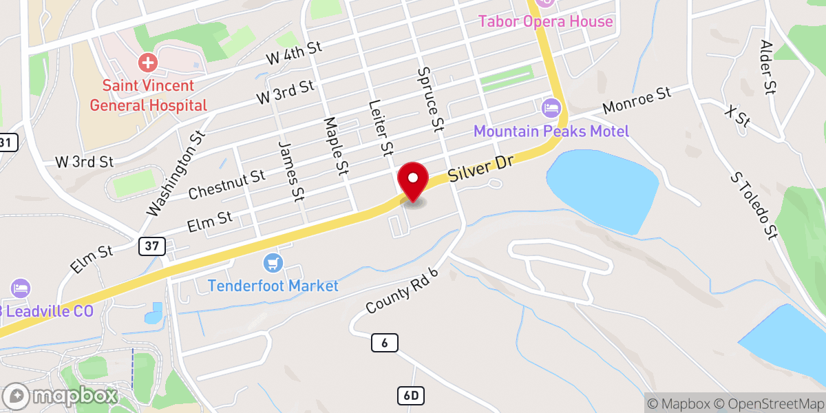 Map showing location of Community Church of Leadville