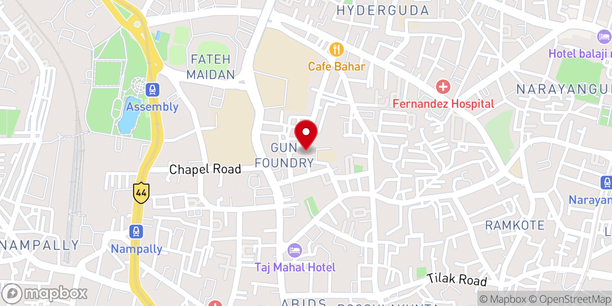 Map showing location of St. Joseph's Cathedral