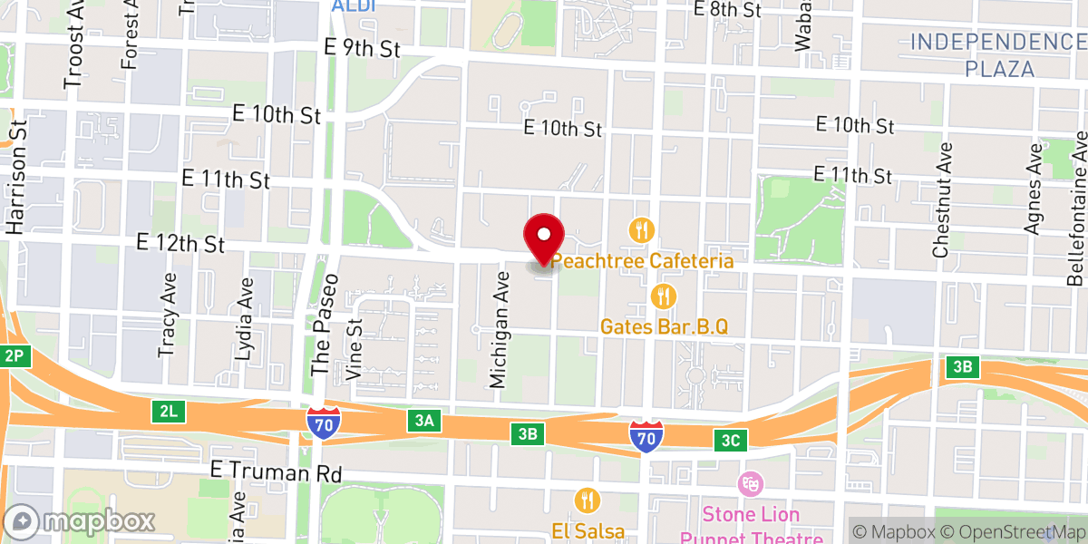 Map showing location of True Love Missionary Baptist Church