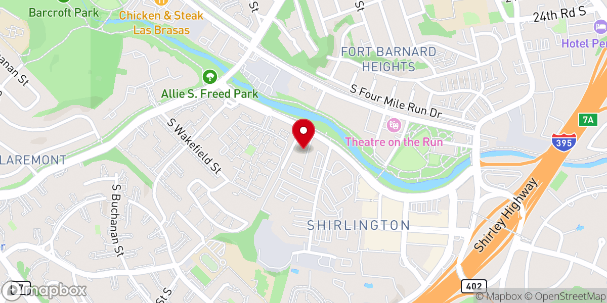 Map showing location of Animal Welfare League of Arlington