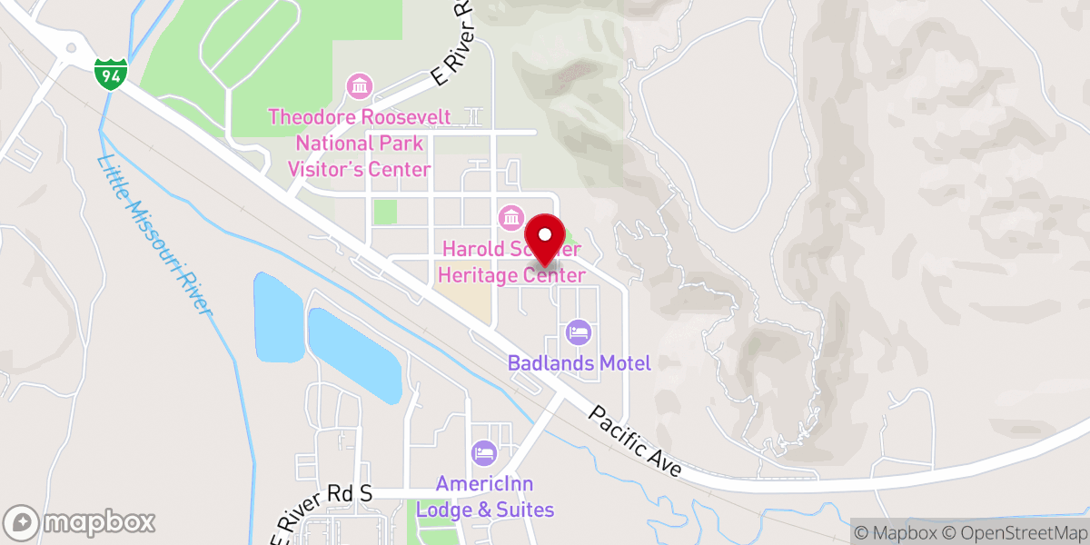 Map showing location of Medora Lutheran Church