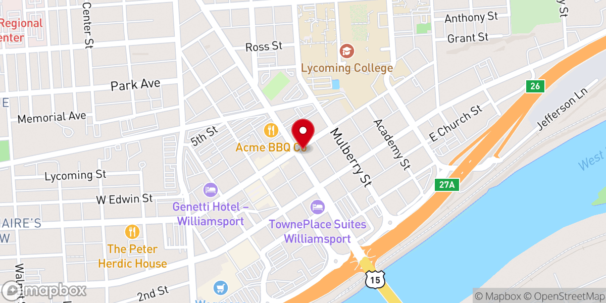 Map showing location of The Hatchet House