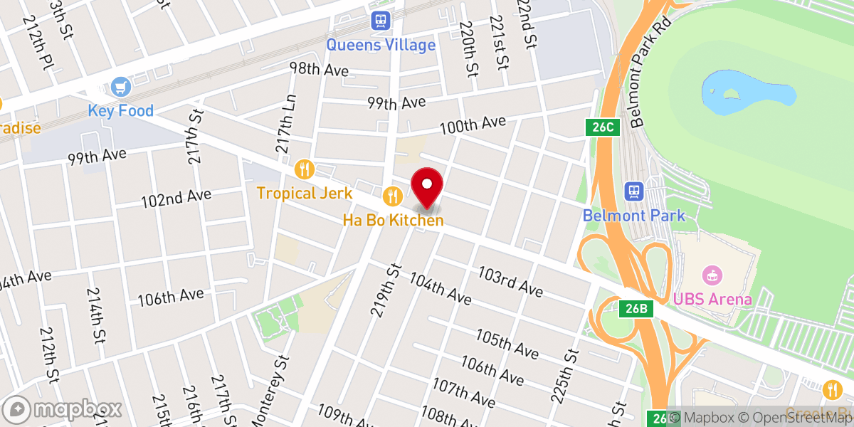 Map showing location of Eastern Queens Boxing Club
