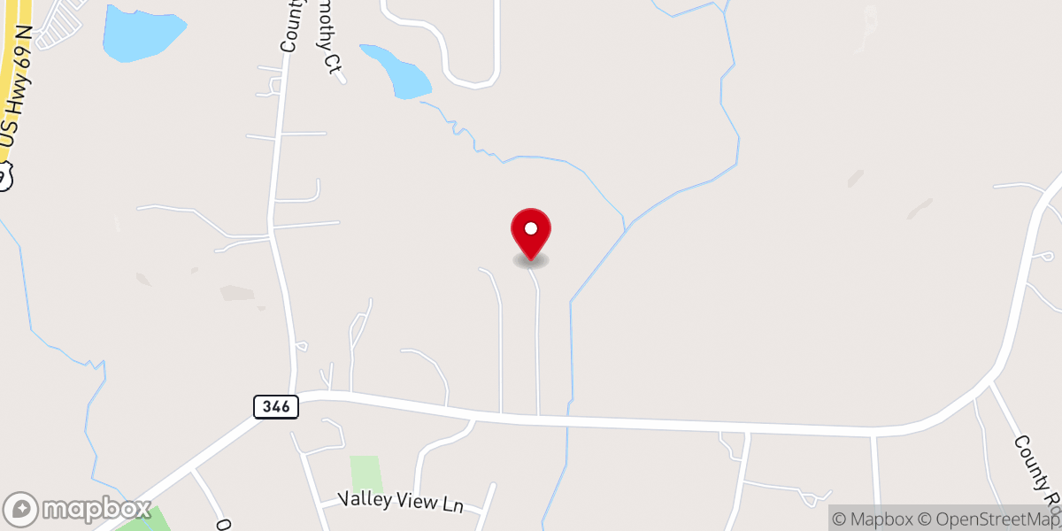 Map showing location of Faith Lutheran Tyler