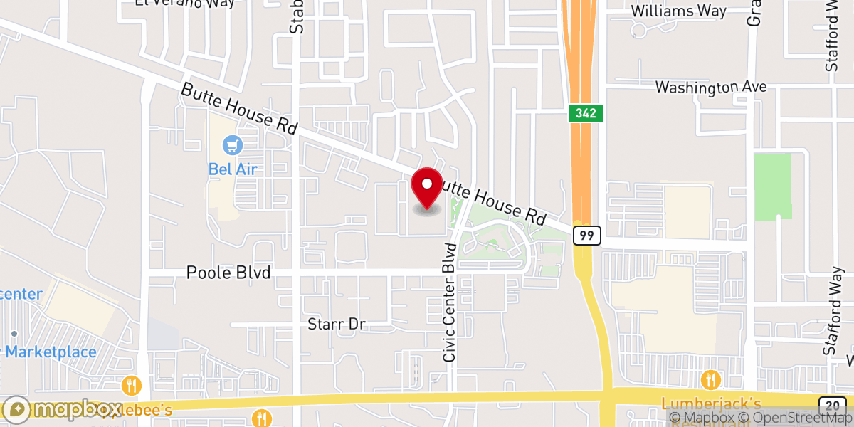 Map showing location of Feather River California Temple