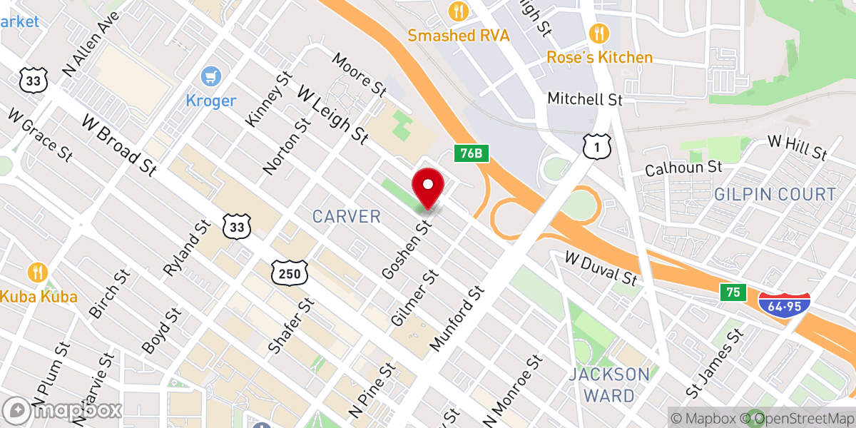 Map showing location of Bethany Baptist Church