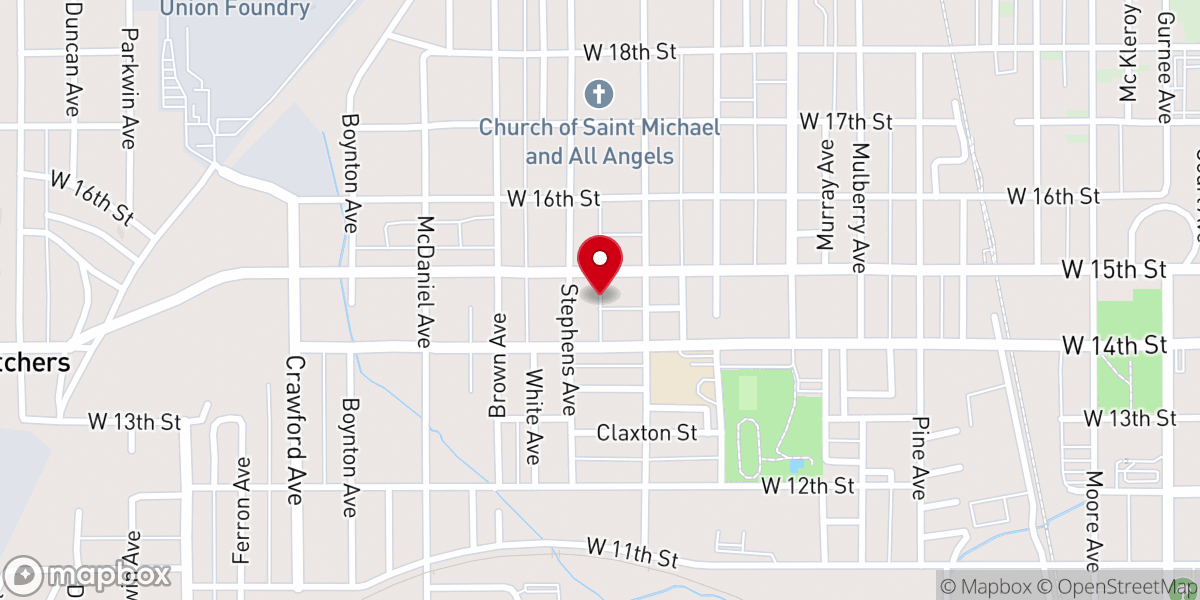 Map showing location of West Anniston Methodist Church
