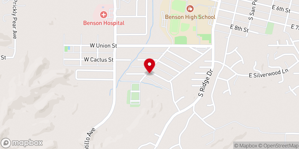 Map showing location of Benson Heights Southern Baptist Church