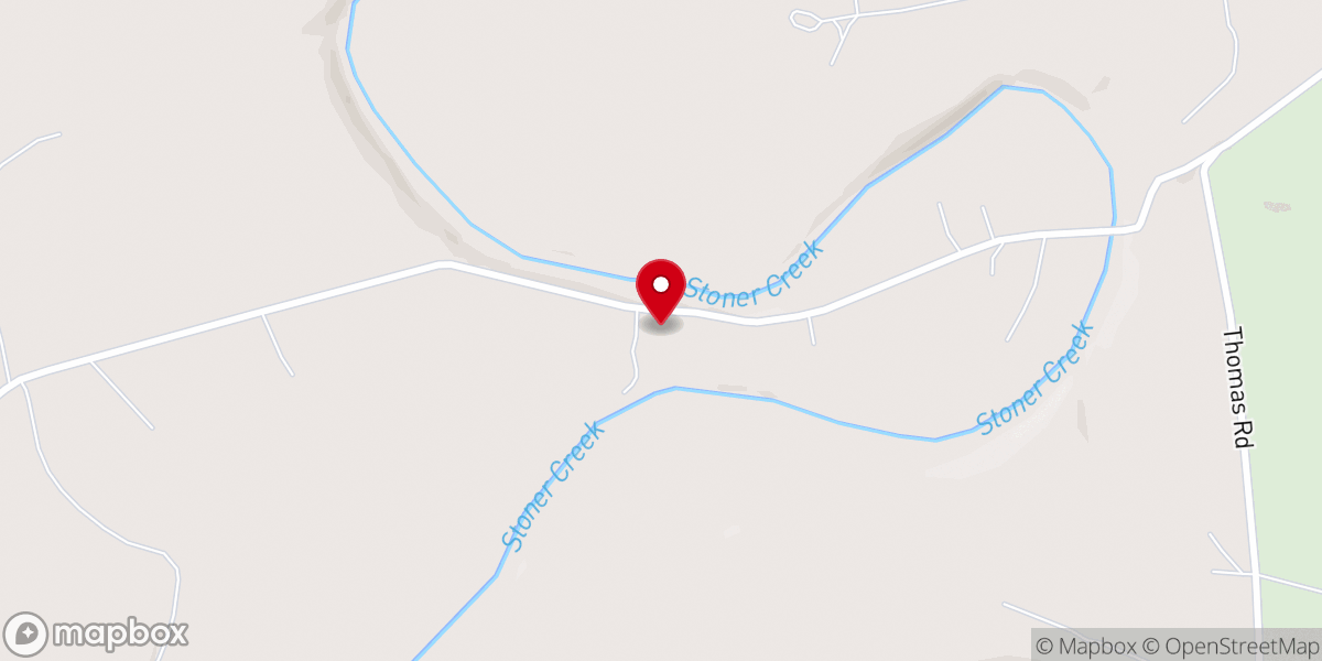 Map showing location of Spears Mill Baptist Church