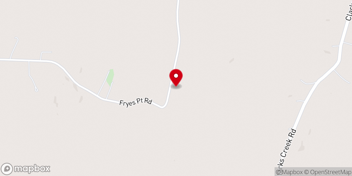 Map showing location of Frys Point Church