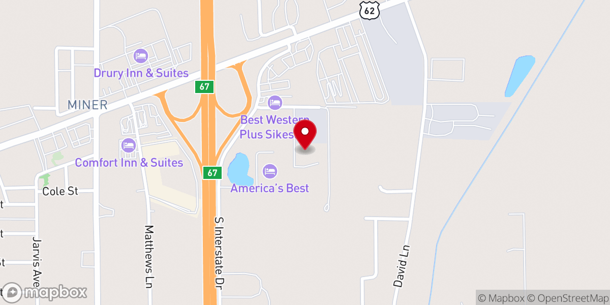 Map showing location of Mt Calvary Missionary Baptist Church