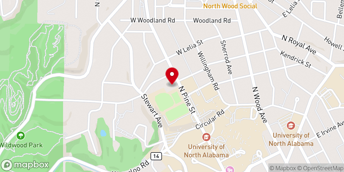 Map showing location of College View Church of Christ