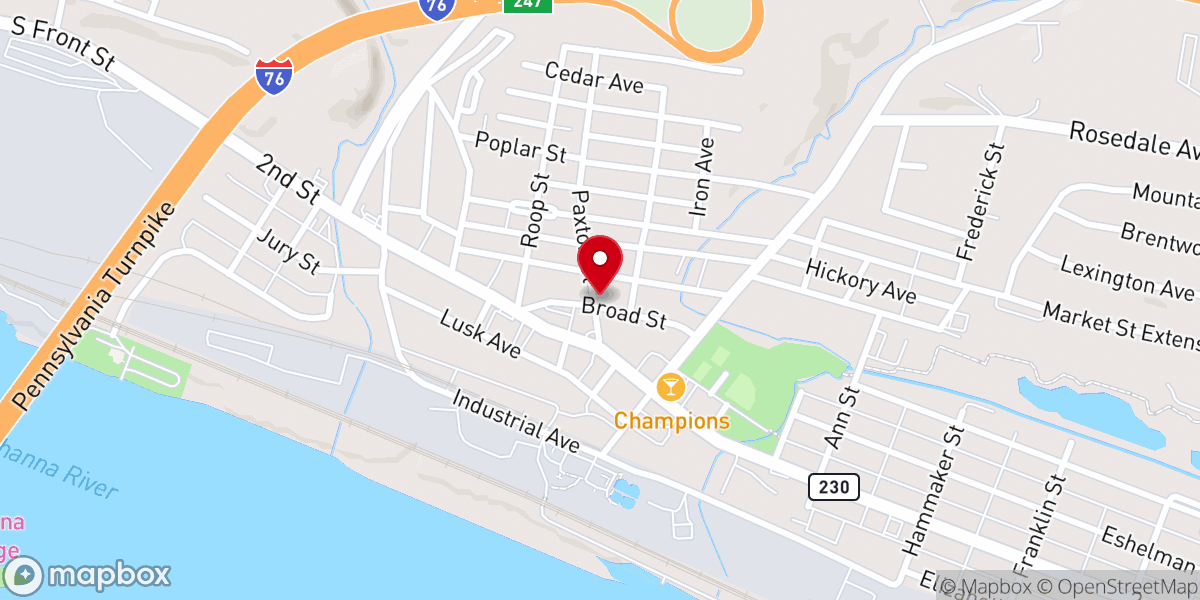 Map showing location of St Peter's Lutheran Church