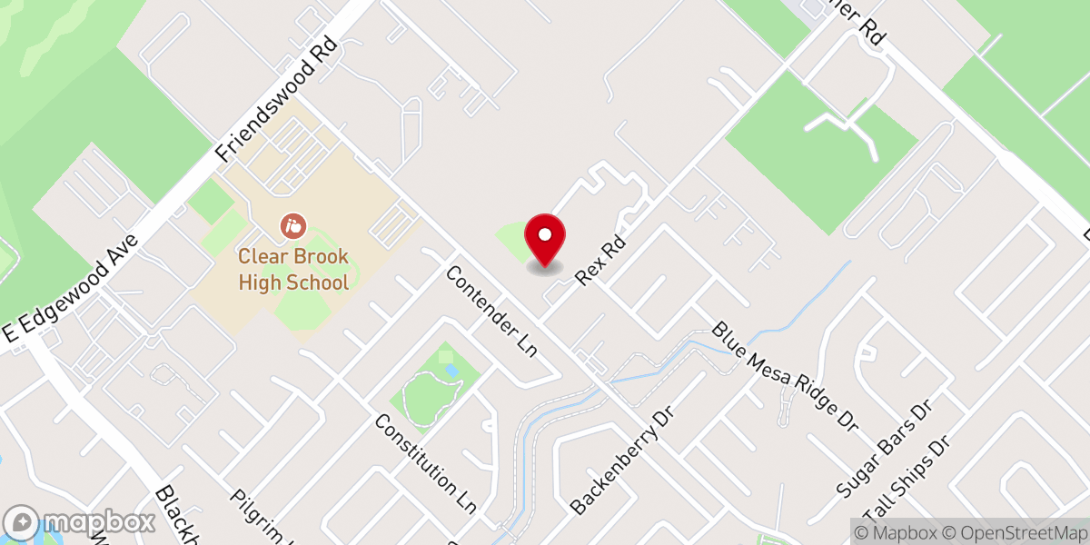 Map showing location of Baybrook Baptist Church