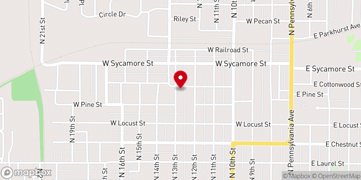 Map showing location of Bible Holiness Church