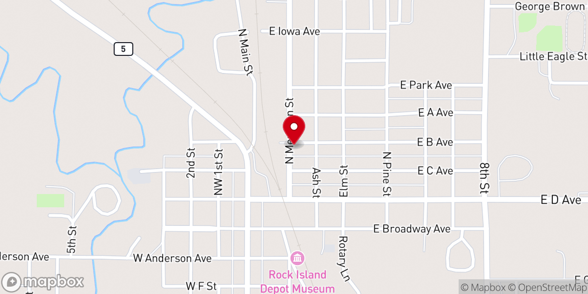 Map showing location of Church of Christ