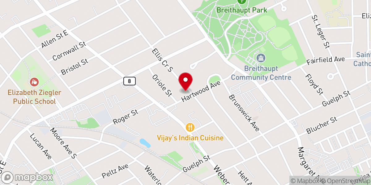Map showing location of Glen Acres Baptist Church