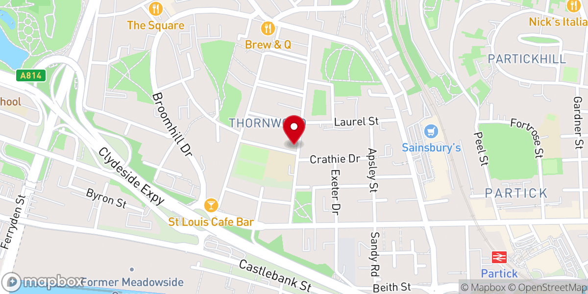 Map showing location of Partick Free Church of Scotland (Continuing)