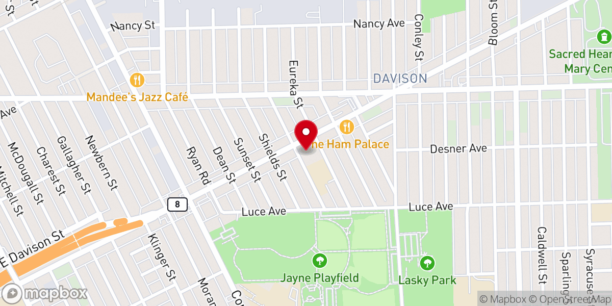Map showing location of Greater Concord Missionary Baptist Church