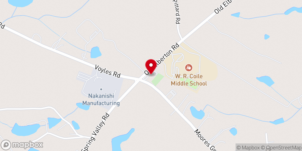 Map showing location of New Grove Baptist Church - Food Distribution Center