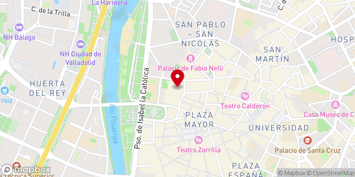 Map showing location of Hospedería - Monasterio de San Benito el Real (carmelitas descalzos)