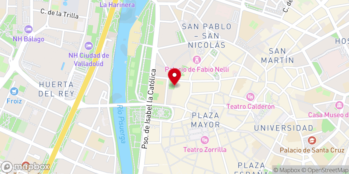 Map showing location of Capilla de los Condes de Fuensaldaña