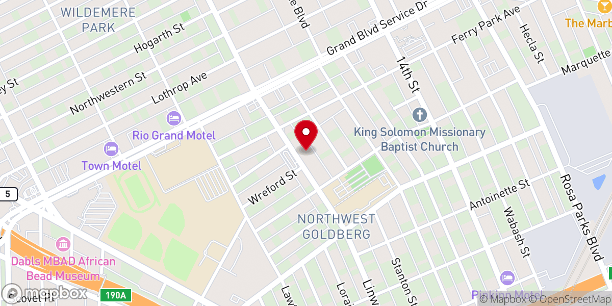 Map showing location of Holy Cross Baptist Church