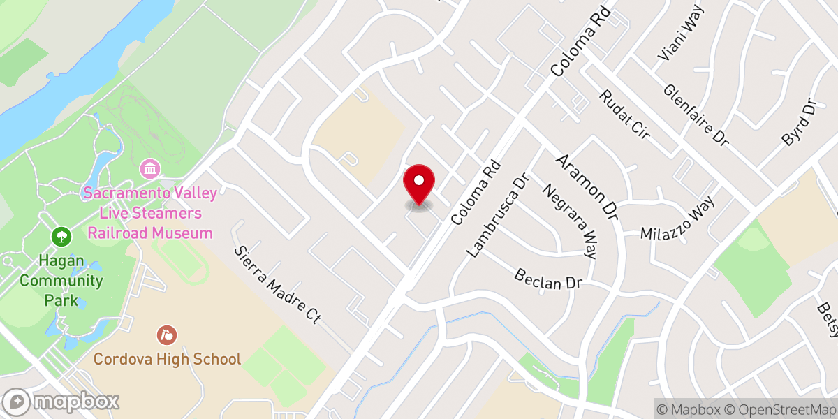Map showing location of Cordova Baptist Church