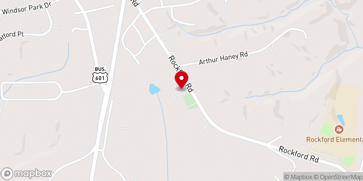 Map showing location of Salem Baptist Church