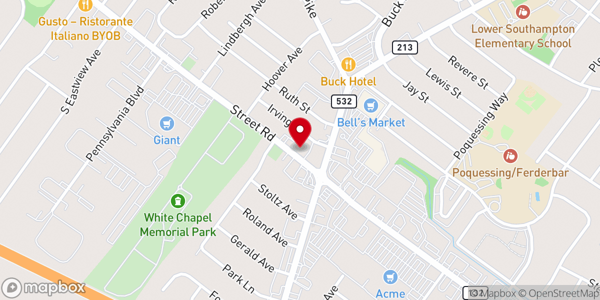Map showing location of Feasterville Community Reformed Church