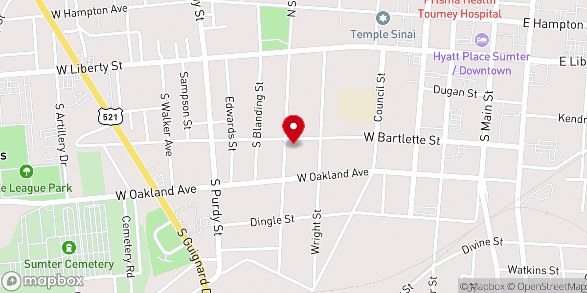 Map showing location of Salem Avenue Baptist Church