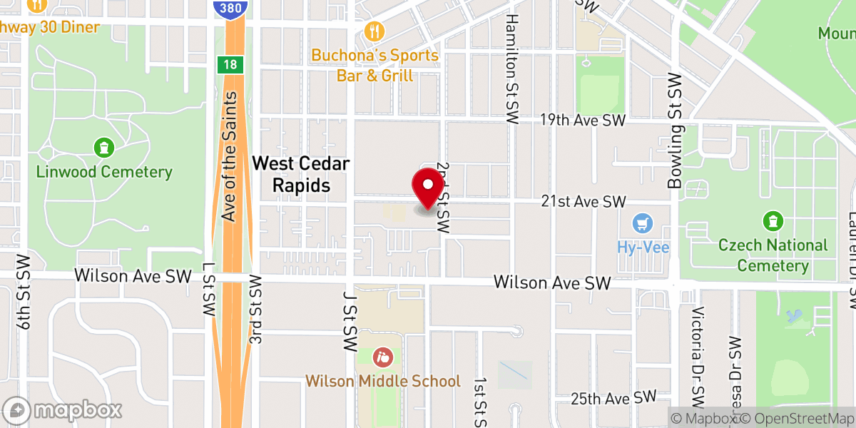 Map showing location of St. Ludmila Catholic Church