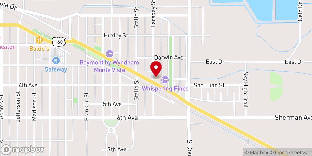 Map showing location of Saint Peter's Lutheran Church