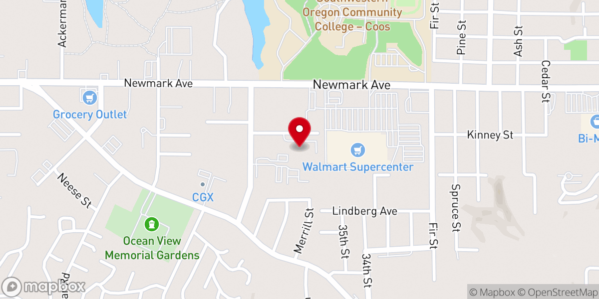 Map showing location of Oregon Coast Community Action