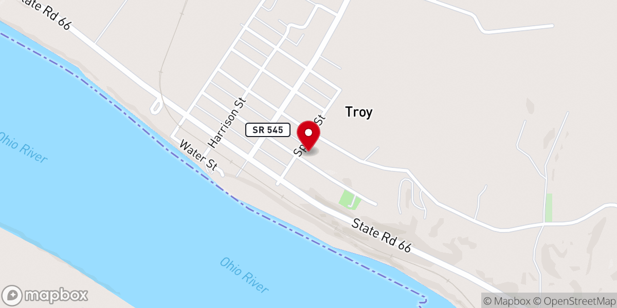 Map showing location of First Christian Church