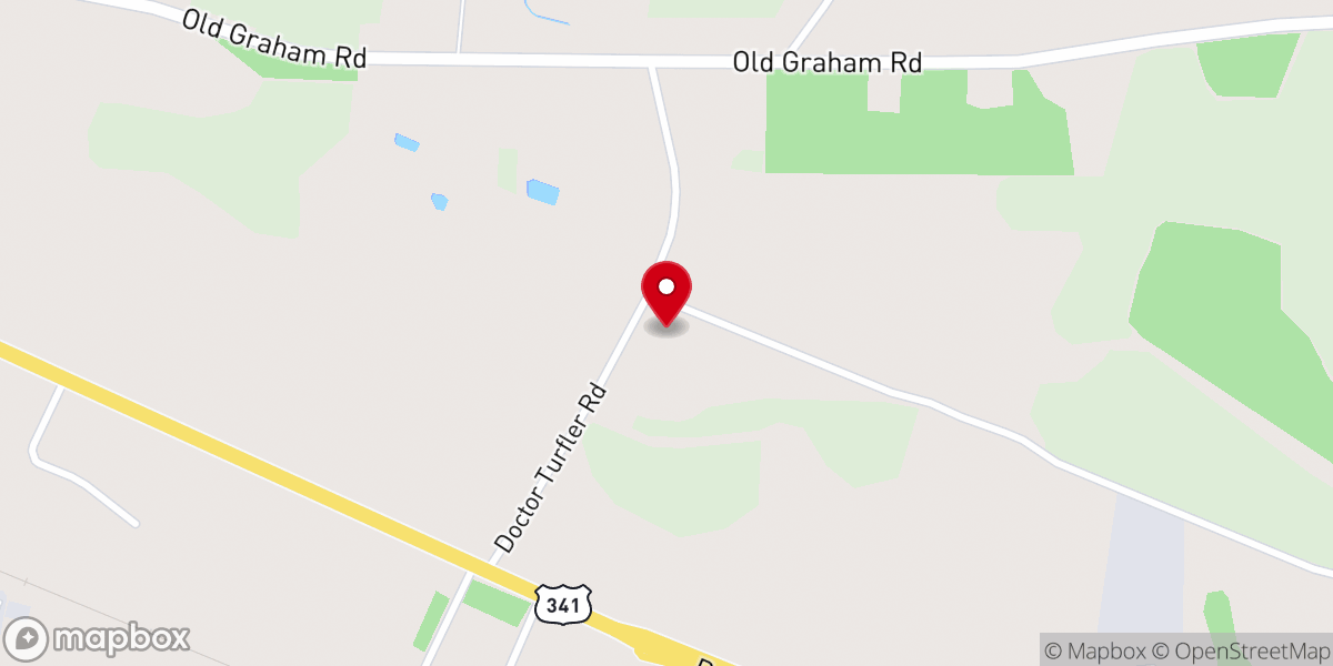Map showing location of Hillcrest Baptist Church