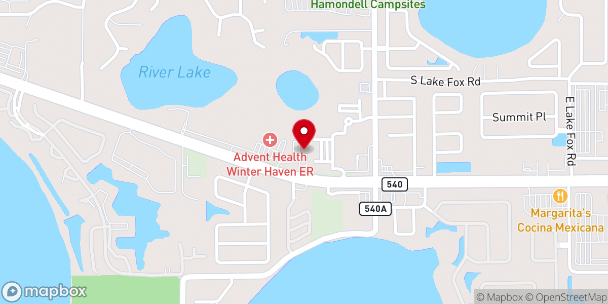 Map showing location of Iglesia Oasis de Winter Haven
