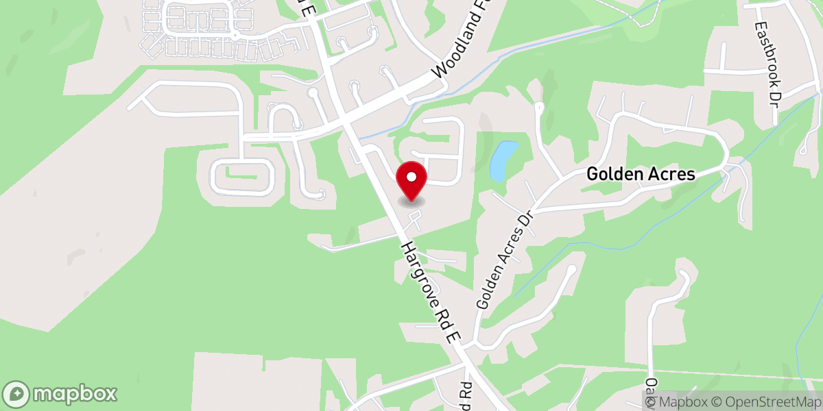 Map showing location of Woodland Forest Church