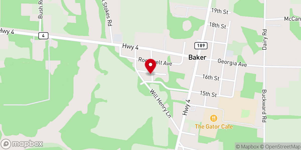 Map showing location of Lebanon Baptist Church