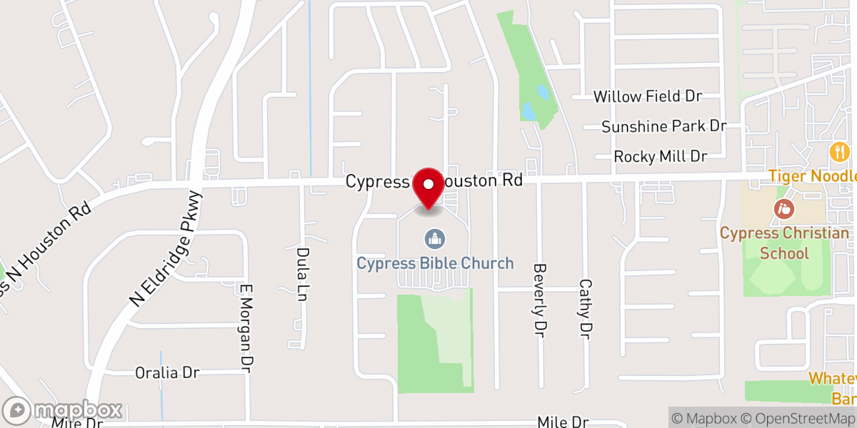 Map showing location of Cypress Bible Church
