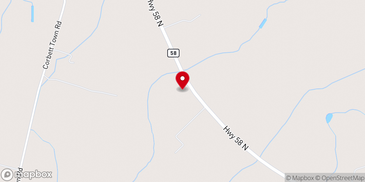 Map showing location of Harrell's Chapel Free Will